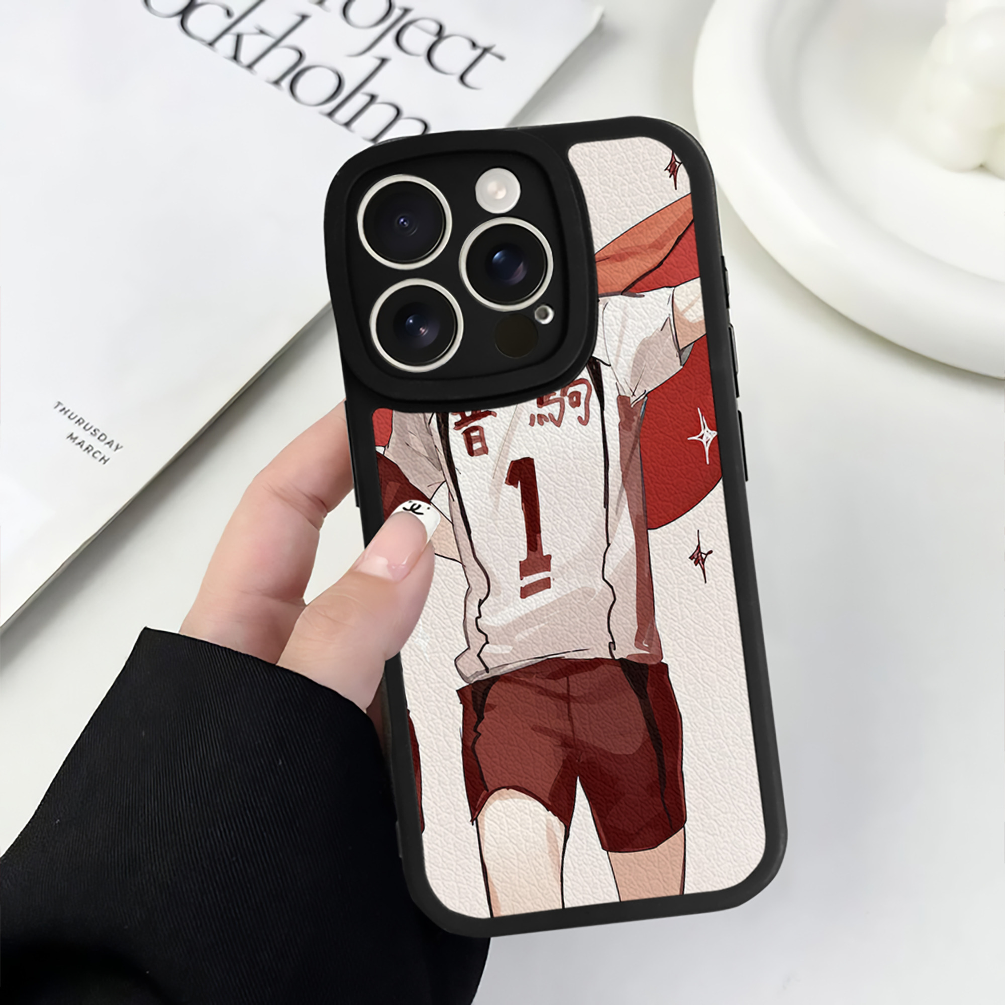 （画像用） ハイキュー!! Haikyu!! 【iPhone 16シリーズ対応】シリコンスマホケース（レザー調） 材質：シリコン